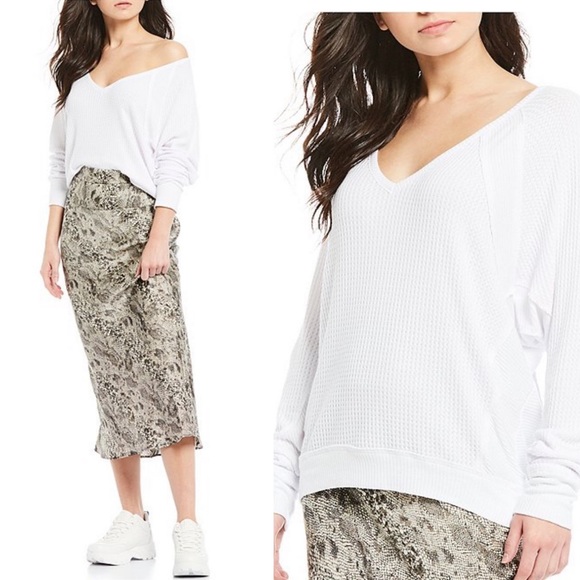 Free People Sweaters - Free People Deep V-Neck Oversize Sweater